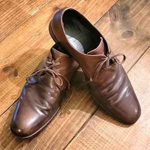 JOHN VARVATOS Sz 13 dress shoes made in USA brown oxford
